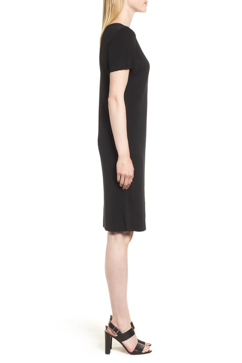 Short Sleeve Dress, Alternate, color, BLACK