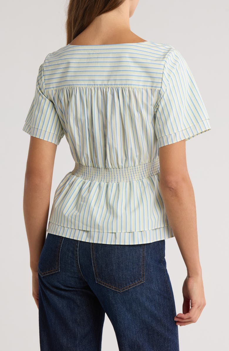 Derek Lam 10 Crosby Caspien Front Knot Cotton Top, Alternate, color, Electric Multi