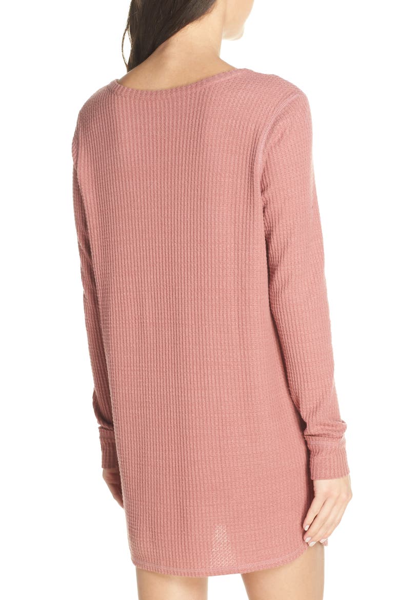 Thermal Nightshirt, Alternate, color, PINK TAFFY