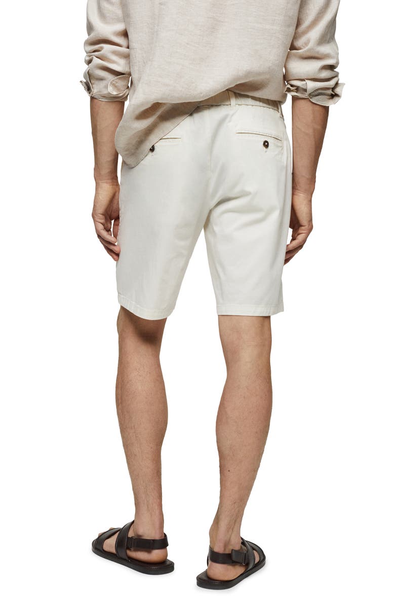 MANGO Slim Fit Flat Front Bermuda Chino Shorts, Alternate, color, 