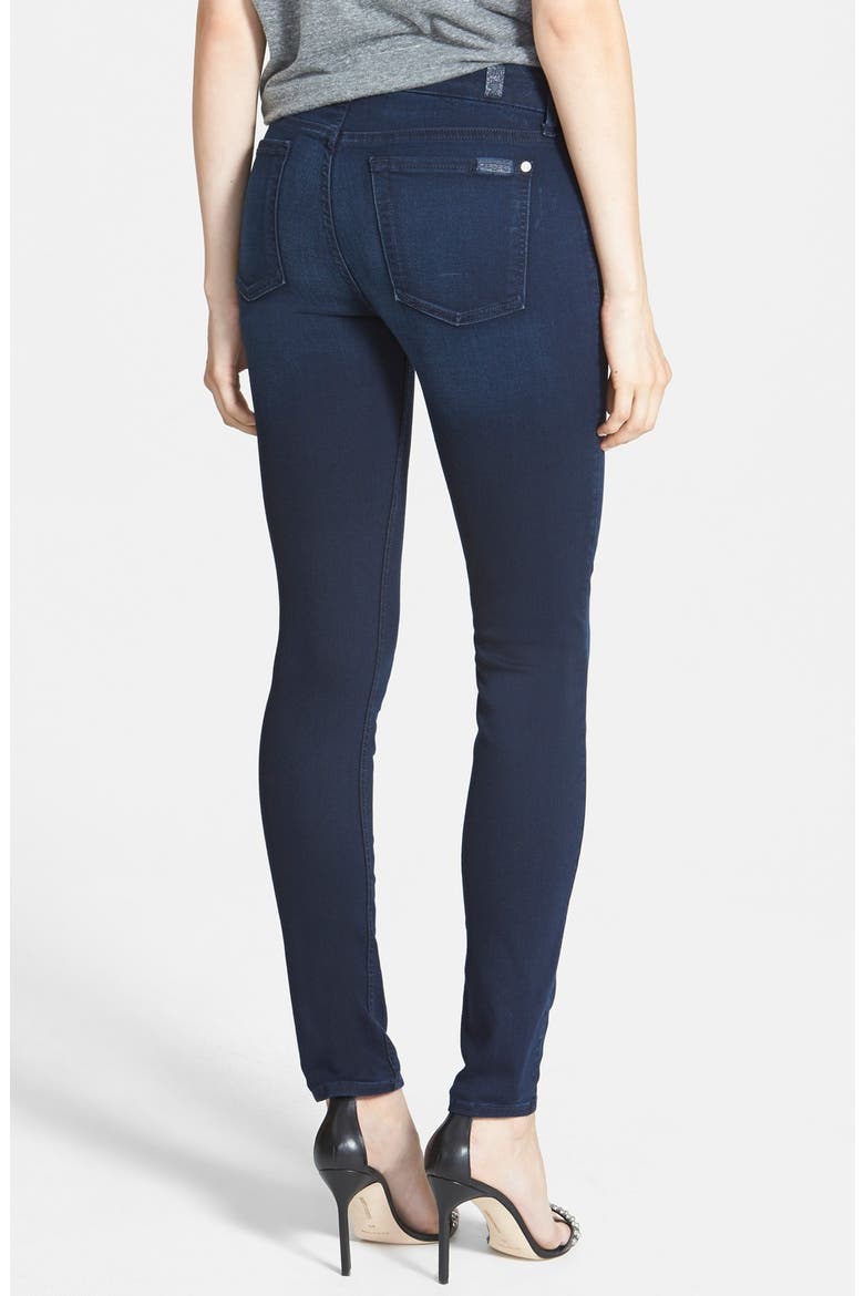7 For All Mankind® 'Slim Illusion Luxe' Mid Rise Skinny Jeans, Alternate, color, LUXE RICH BLUE