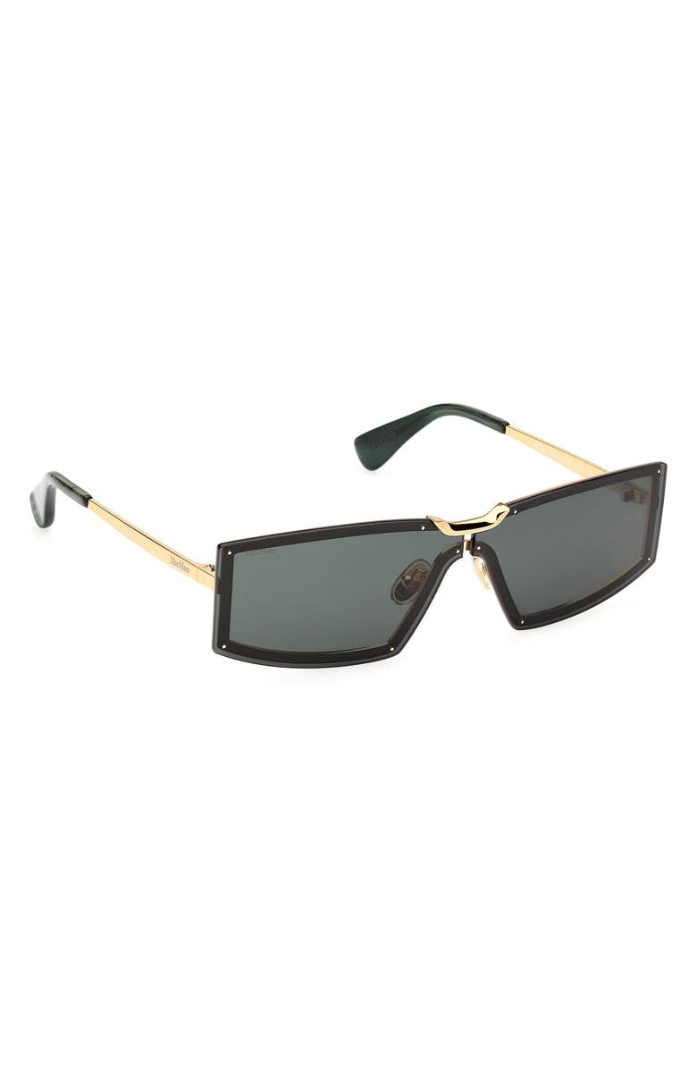 Max Mara 68mm Oversize Rectangular Sunglasses, Alternate, color, Gold/ Strpd Emerald / Emerald