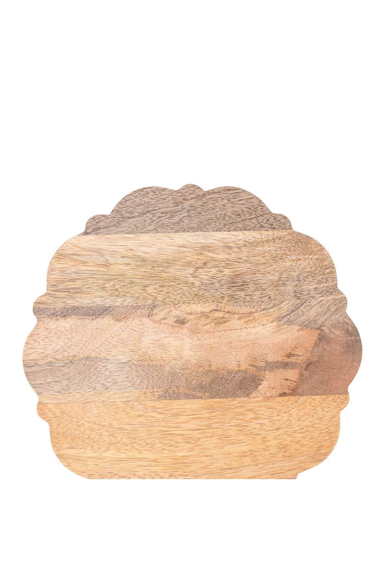 Maeve Scallop Wood Riser, Alternate, color, Brown