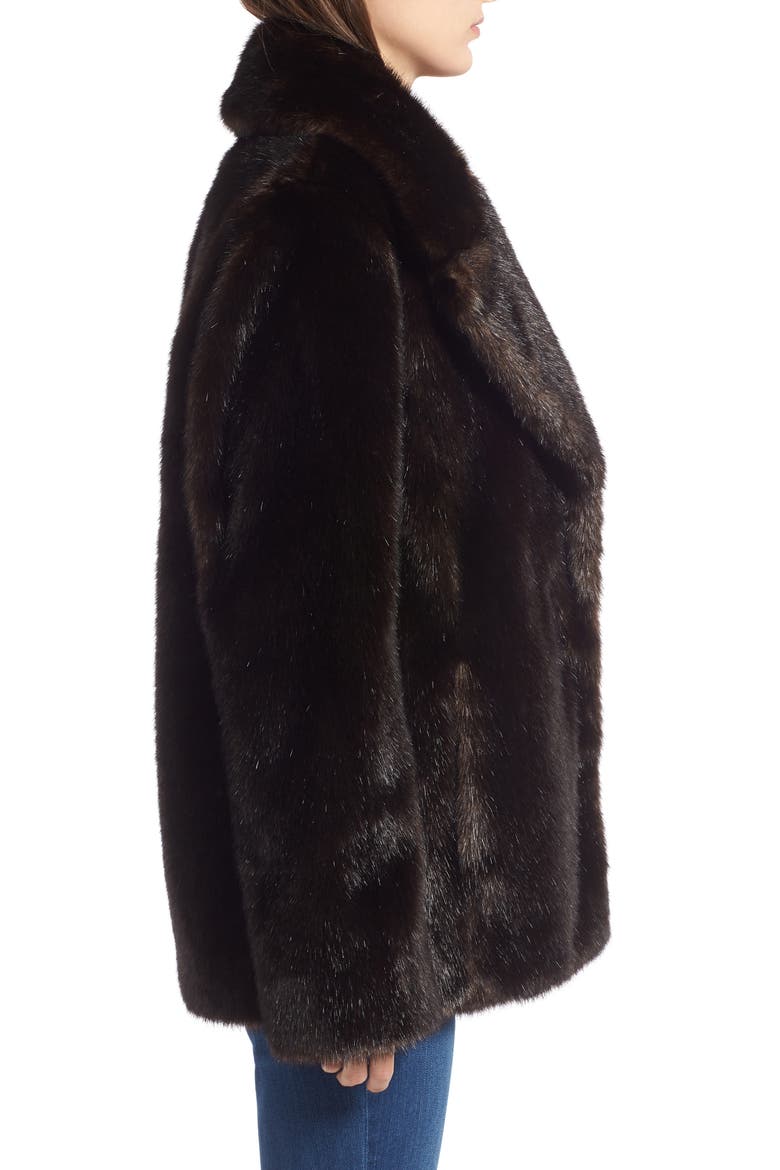Faux Fur Jacket, Alternate, color, BROWN