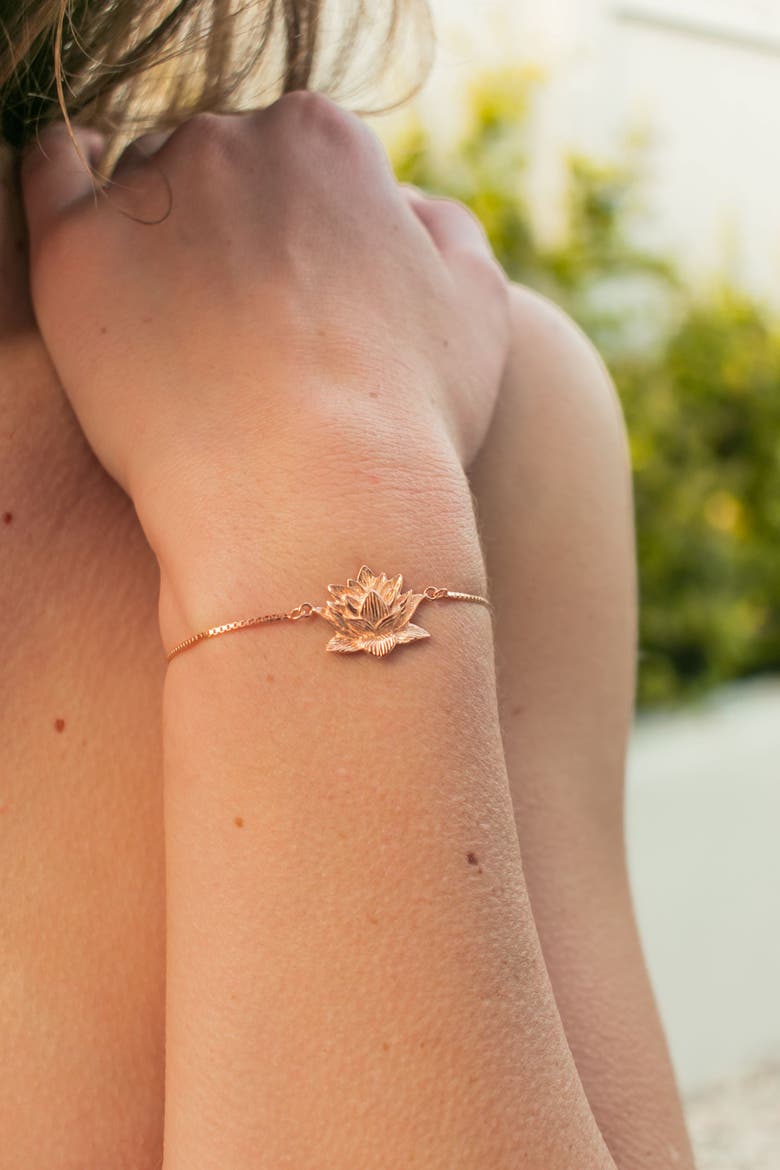 Awakened Lotus Adjustable Bracelet in 18k Gold, Alternate, color, Gold
