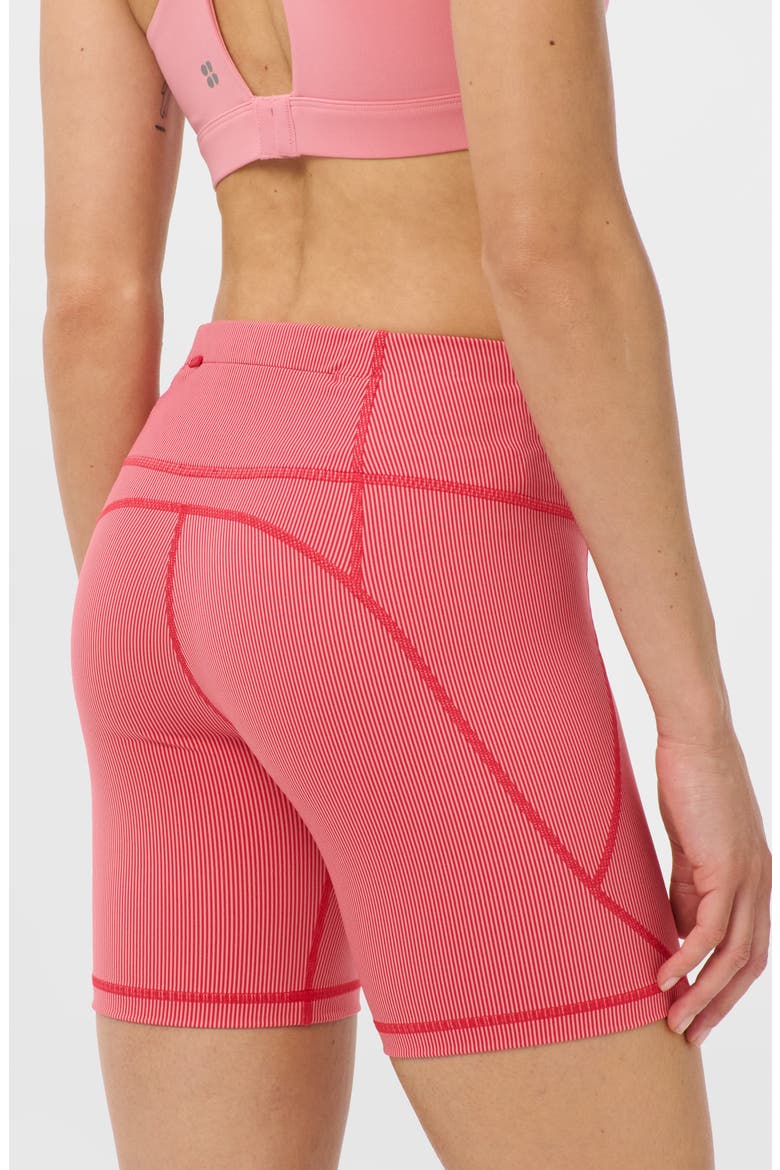 Power 6" Bike Shorts, Alternate, color, RED MICRO STRIPE PRINT
