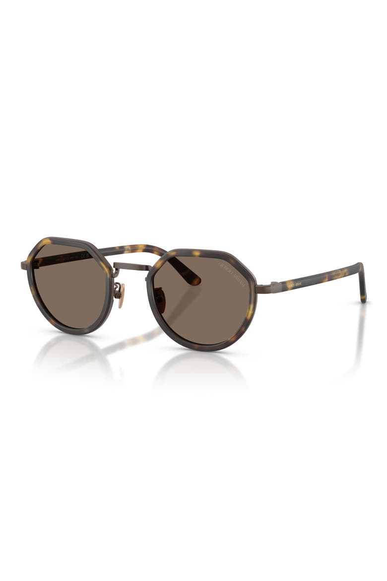 48mm Round Sunglasses, Alternate, color, MATTE YELLOW HAVANA / BROWN