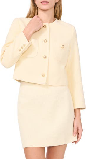 Collarless Tweed Jacket