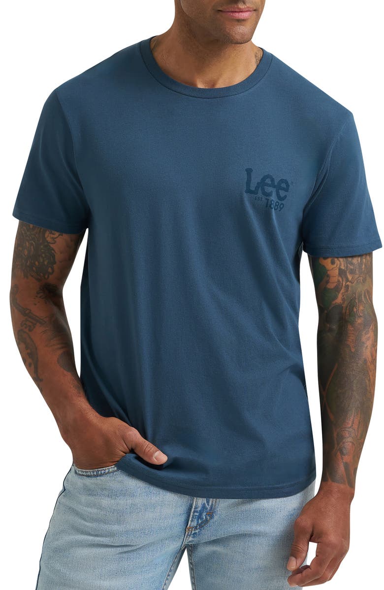 Lee Logo Graphic T-Shirt, Main, color, Midnight Navy