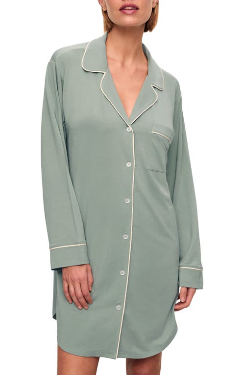 Eberjey Gisele Jersey Knit Sleep Shirt In Green