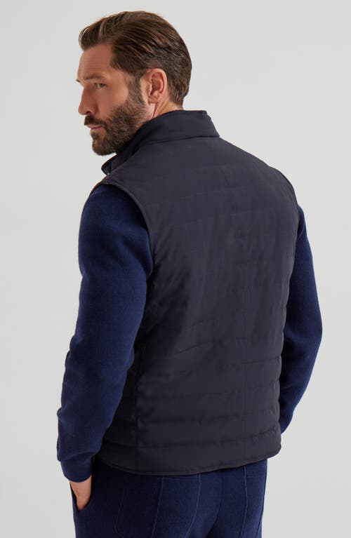Brunello Cucinelli Quilted High Neck Sleeveless Jacket In Blue
