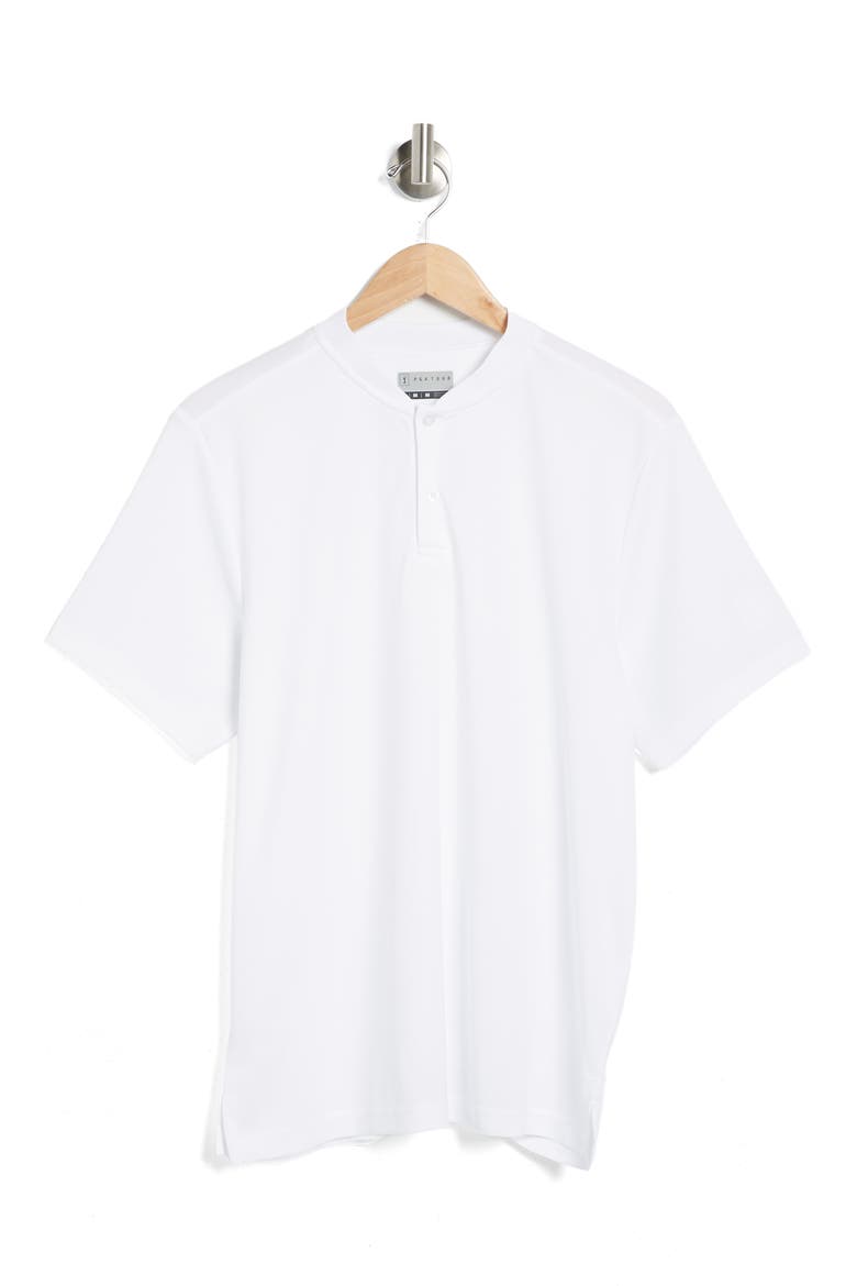 Short Sleeve Baseball Pique Polo, Alternate, color, BRIGHT WHITE