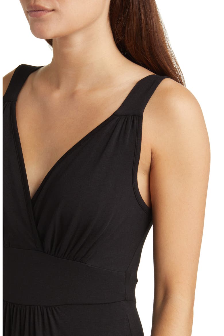 Empire Waist Sleeveless Maxi Dress, Alternate, color, BLACK