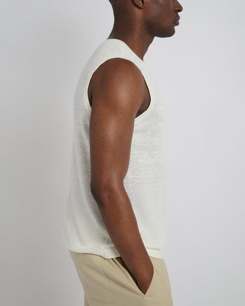 Onia Linen Sweater Tank Top In Egret