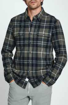 7 Diamonds Generation Plaid Double Knit Button-Up Shirt