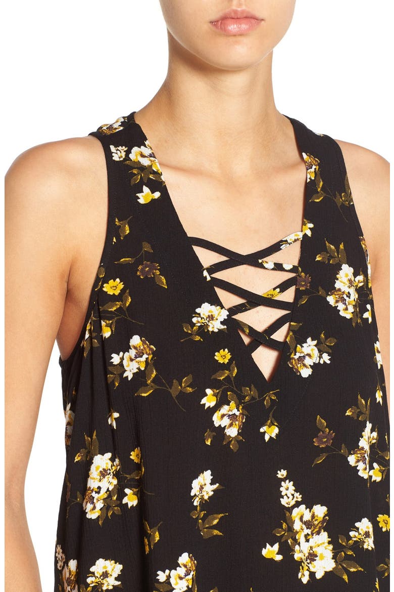 Floral Print Swing Tank, Alternate, color, BLACK FLORAL