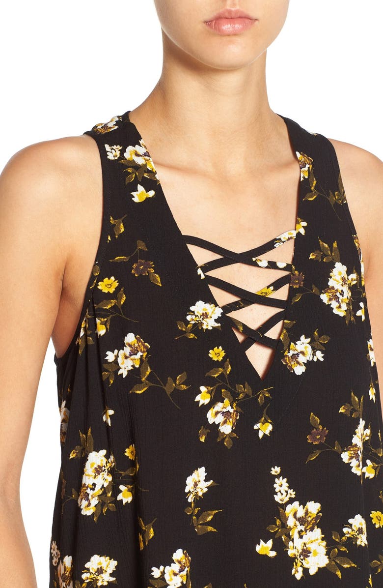 Chloe & Katie Floral Print Swing Tank, Alternate, color, 