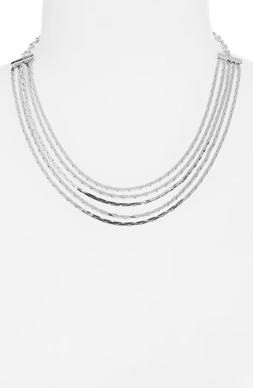 Nordstrom Rack Layered Chain Collar Necklace In Rhodium