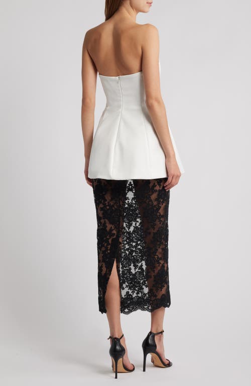 Delfi Collective Amaya Strapless Mixed Media Cocktail Dress In Multi