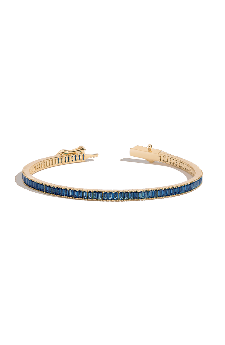 Aurate New York Lab Grown Sapphire Baguette Tennis Bracelet, Main, color, Gold Vermeil