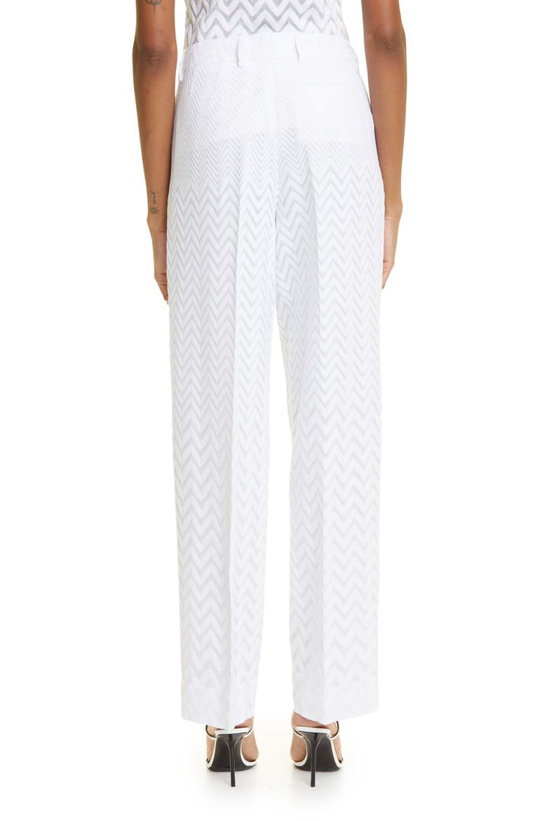 Zigzag Stripe Knit Straight Leg Pants, Alternate, color, BRILLIANT WHITE