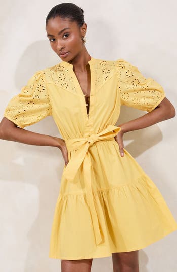 Broderie Belted Minidress