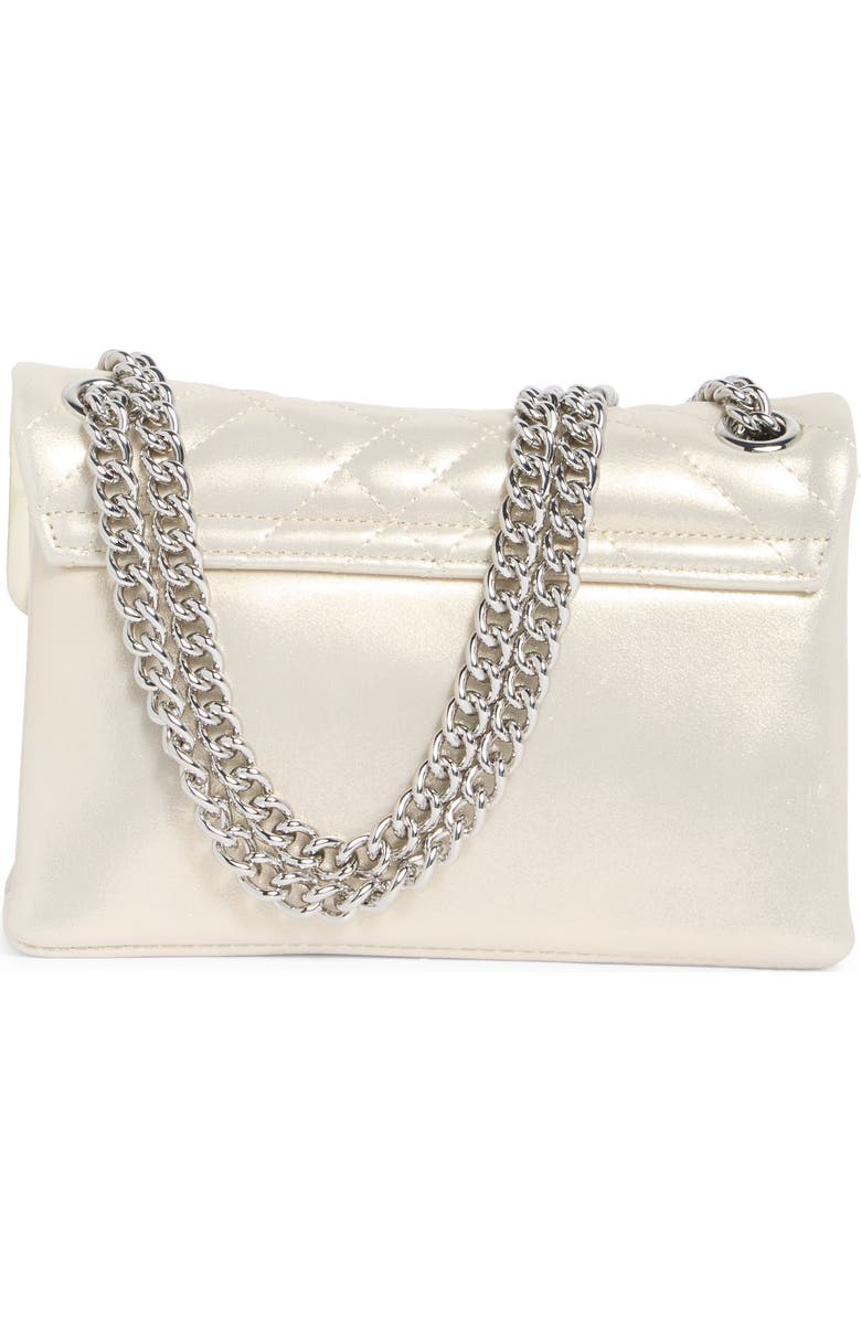 Kurt Geiger London Mini Brixton Metallic Leather Convertible Crossbody Bag, Alternate, color, Silver