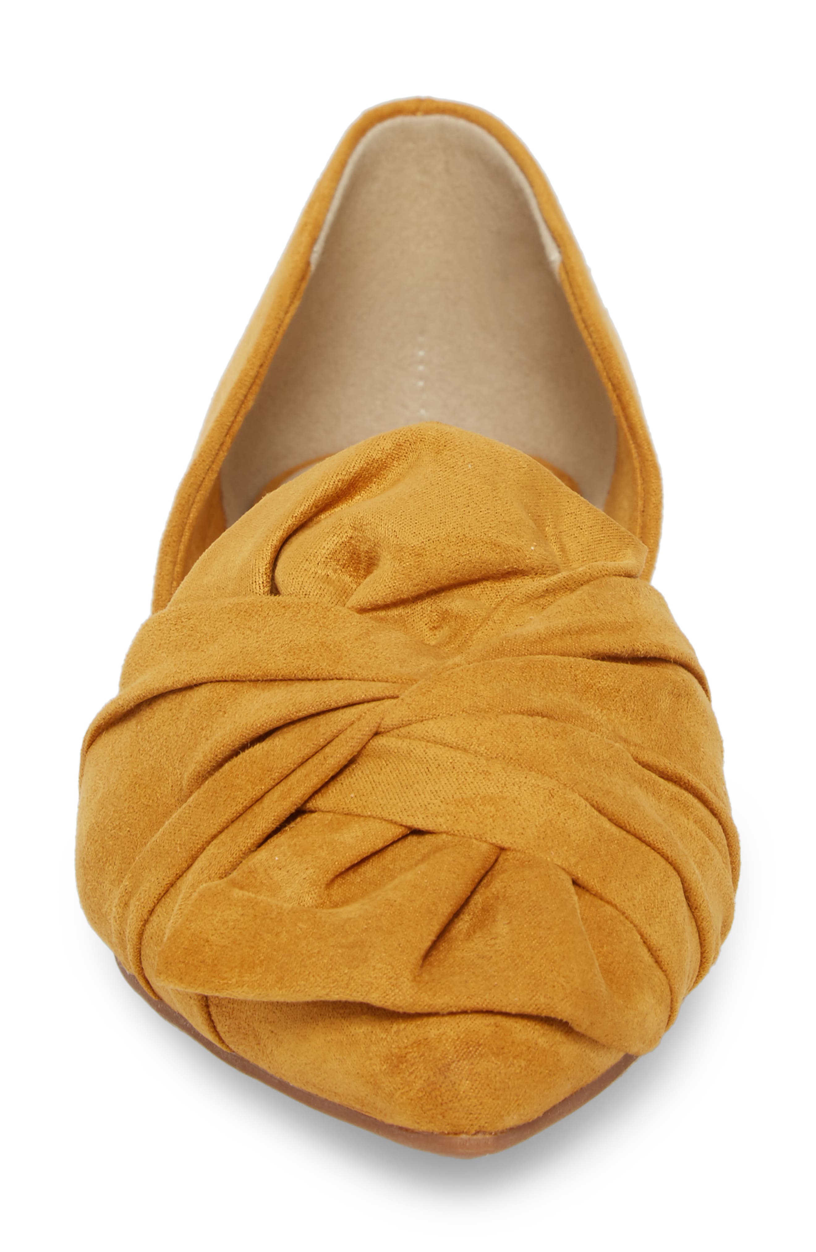 Snow Cone d'Orsay Flat, Alternate, color, MUSTARD SUEDE
