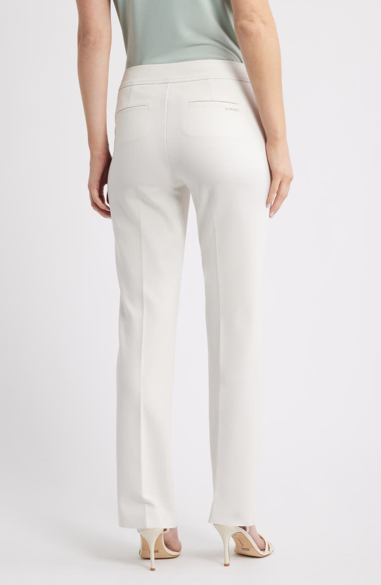 Anne Klein Flat Front Straight Leg Pants, Alternate, color, White Dove