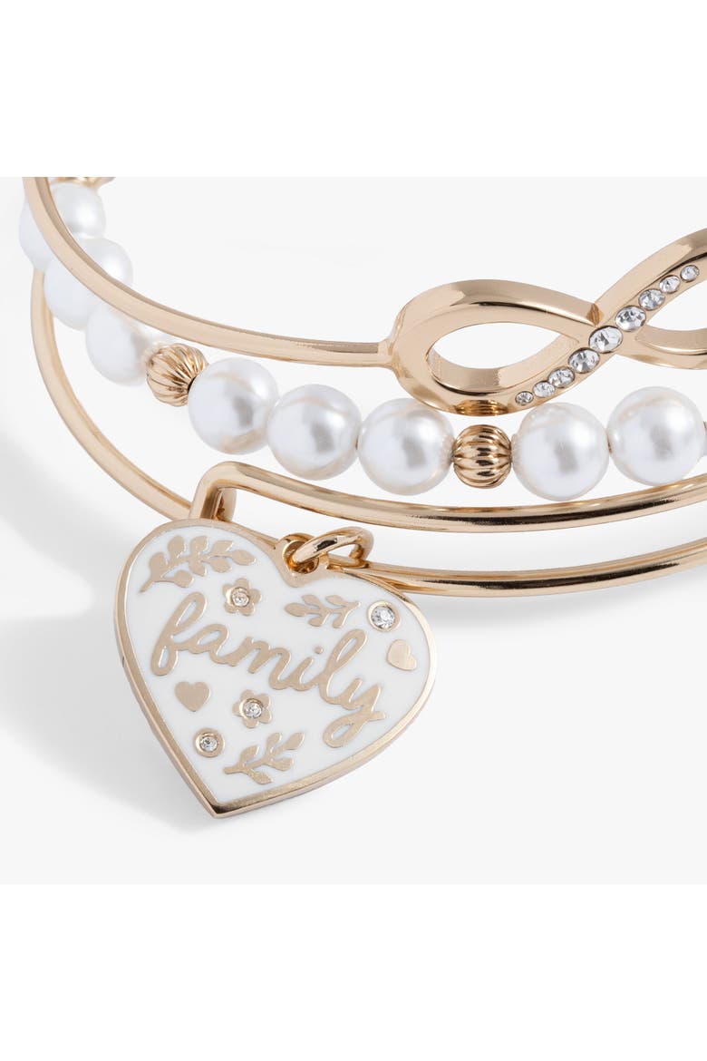 Family Bangle Set of 3, Alternate, color, Gold