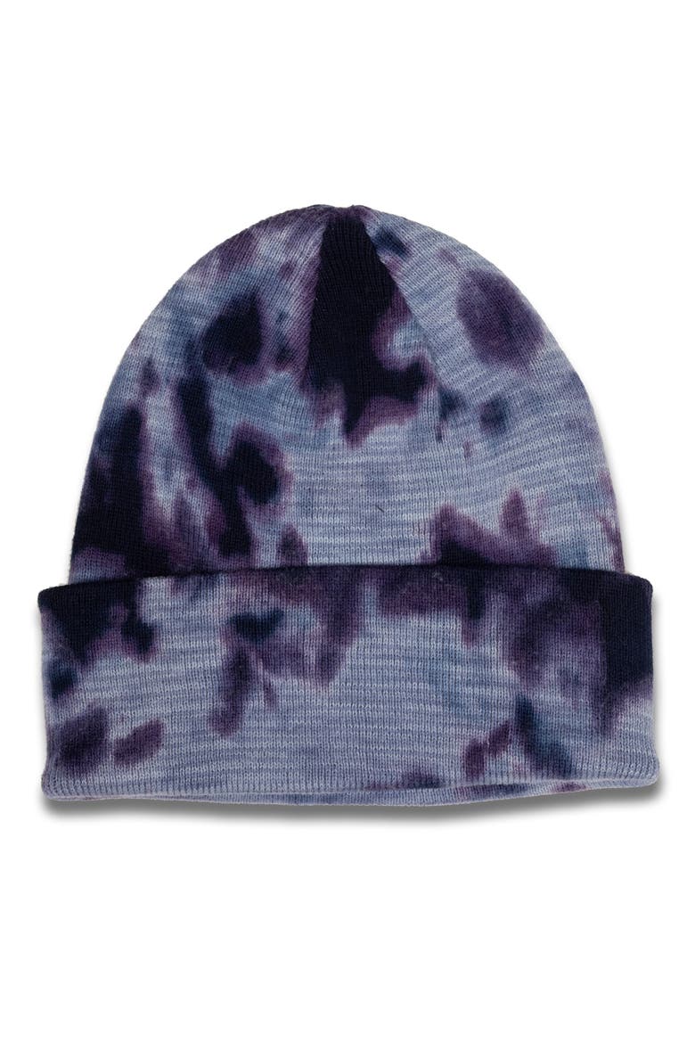 Backbone Tie Dye Beanie, Alternate, color, BLUE