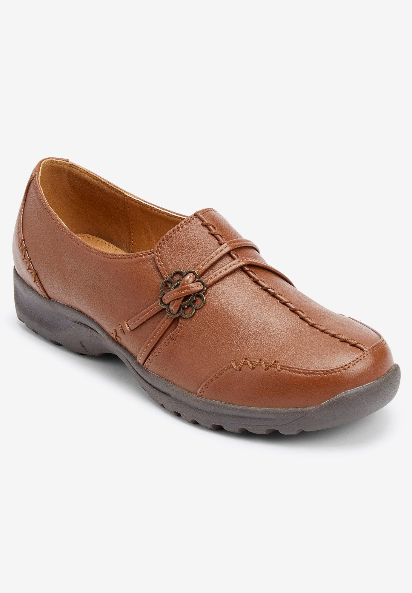 The Natalia Slip On Flat, Alternate, color, BROWN