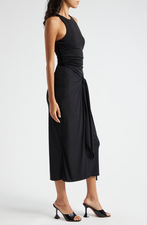 Cinq À Sept Andie Sleeveless Wrap-skirt Midi Dress In Black