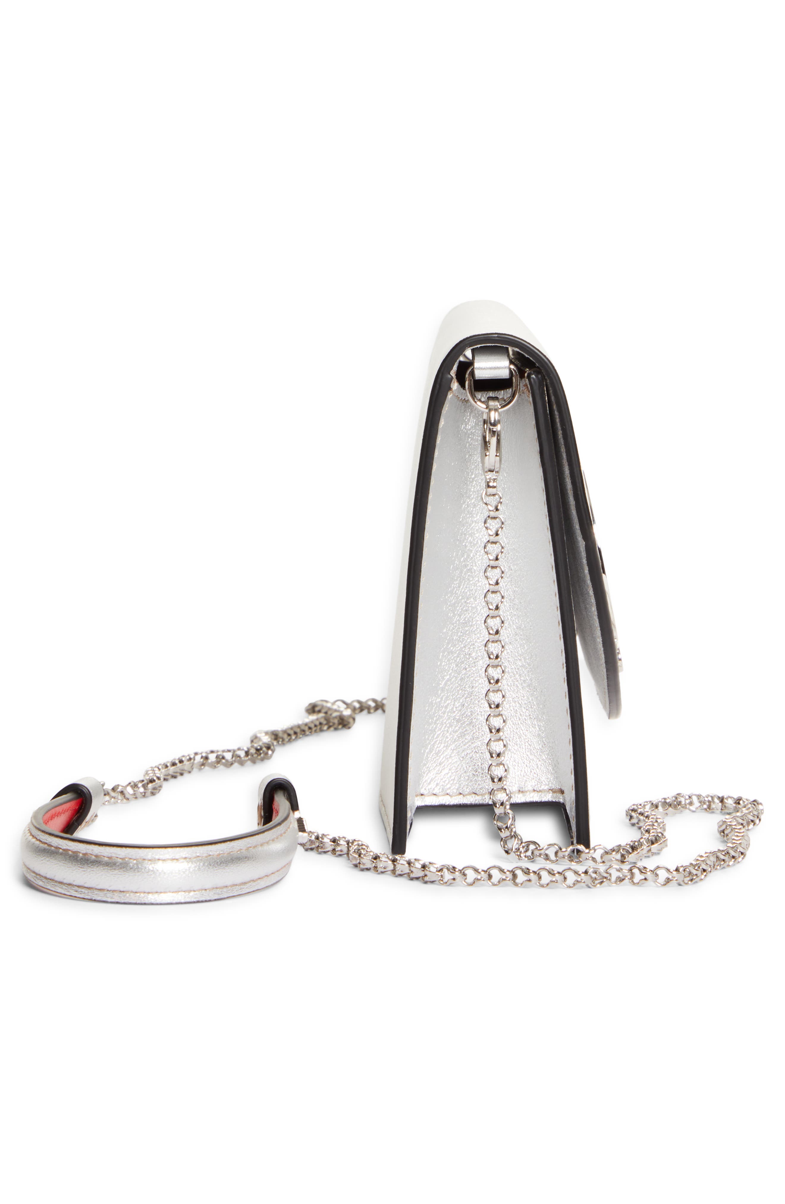 Christian Louboutin Loubi54 Metallic Leather Clutch, Alternate, color, 