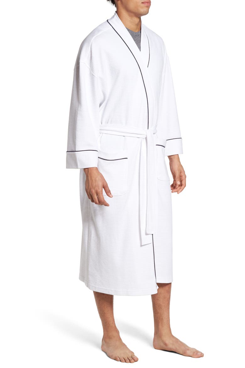 Waffle Knit Robe, Alternate, color, WHITE