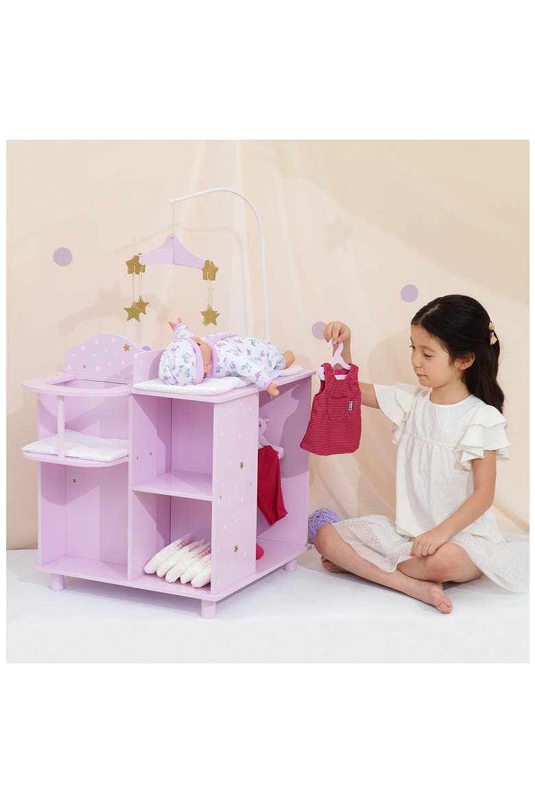 Olivia's Little World Twinkle Stars Princess 4-in-1 Baby Doll Station, Alternate, color, PURPLE/ WHITE