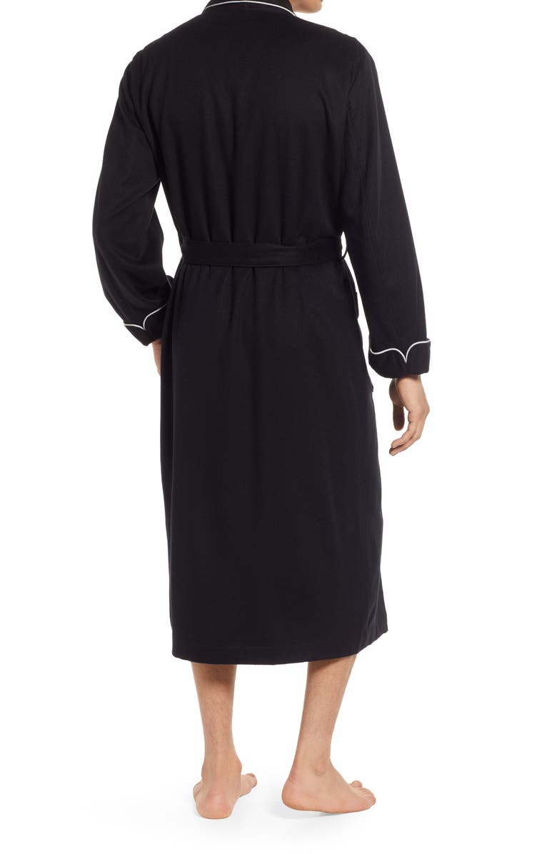 Majestic International Woven Cashmere Robe, Alternate, color, Blackness W/ Silver Braid