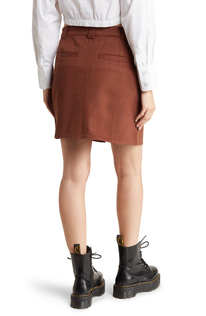 Obey Ryan Front Zip Miniskirt, Alternate, color,