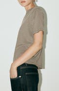 MANGO Stripe Short Sleeve Sweater