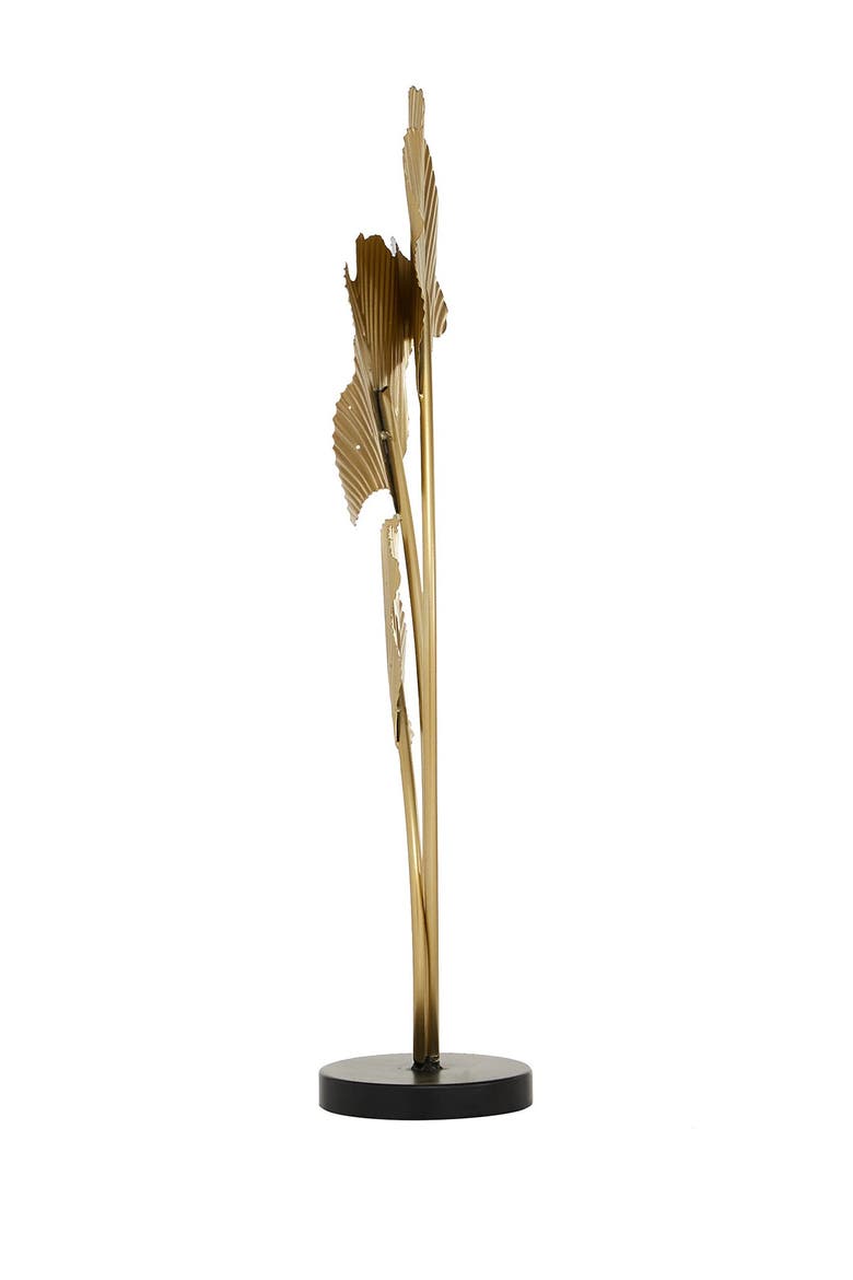 White Meatal Leaf Sculpture, Alternate, color, WHITE