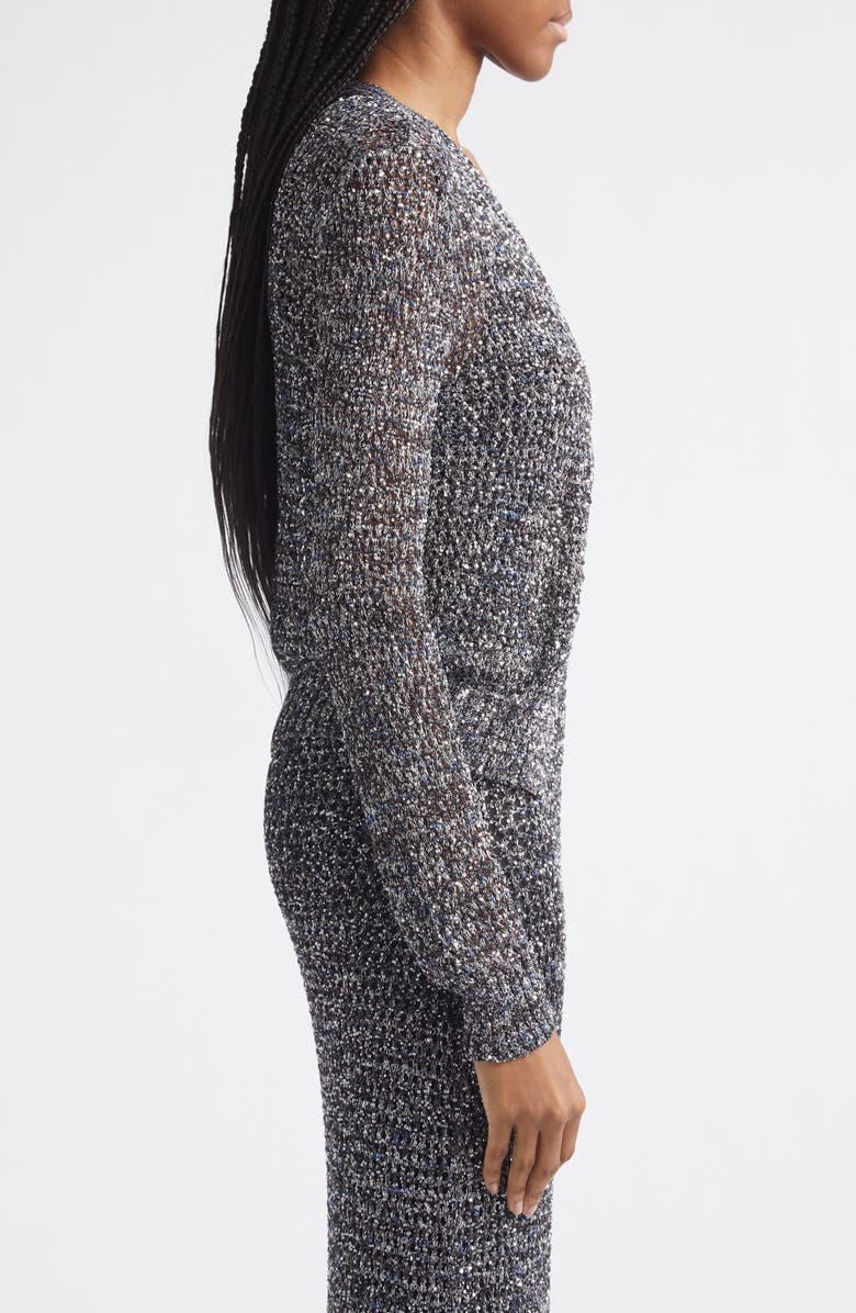 Missoni Sequin Embellished Open Knit Cardigan, Alternate, color, S91sq-Black Base With Blue