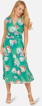 Yumi Blossom Print Stretch Mesh Dress