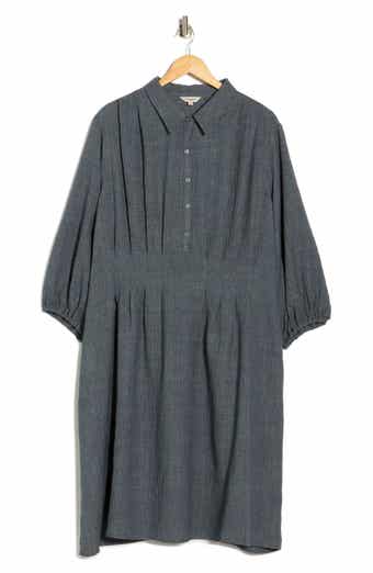 MAX STUDIO Balloon Sleeve Pleated Waist Shirtdress