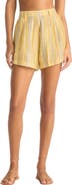 Vitamin A® Getaway Stripe Linen Cover-Up Shorts