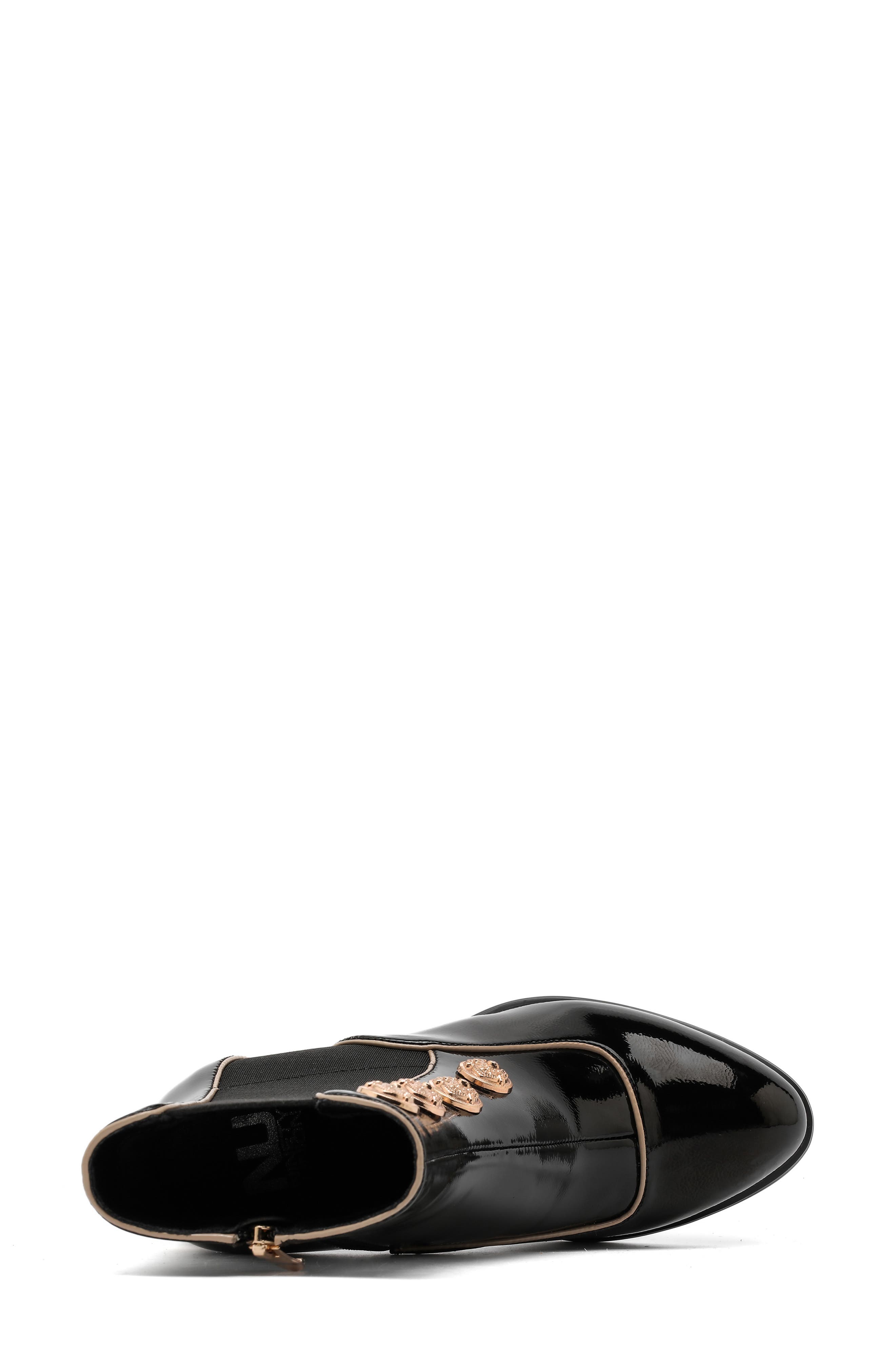 Rhea Faux Leather Bootie, Alternate, color, BLACK