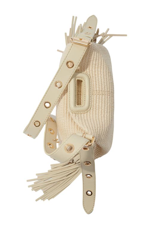 Maje Raffia Effect Miss M Mini Bag In Beige