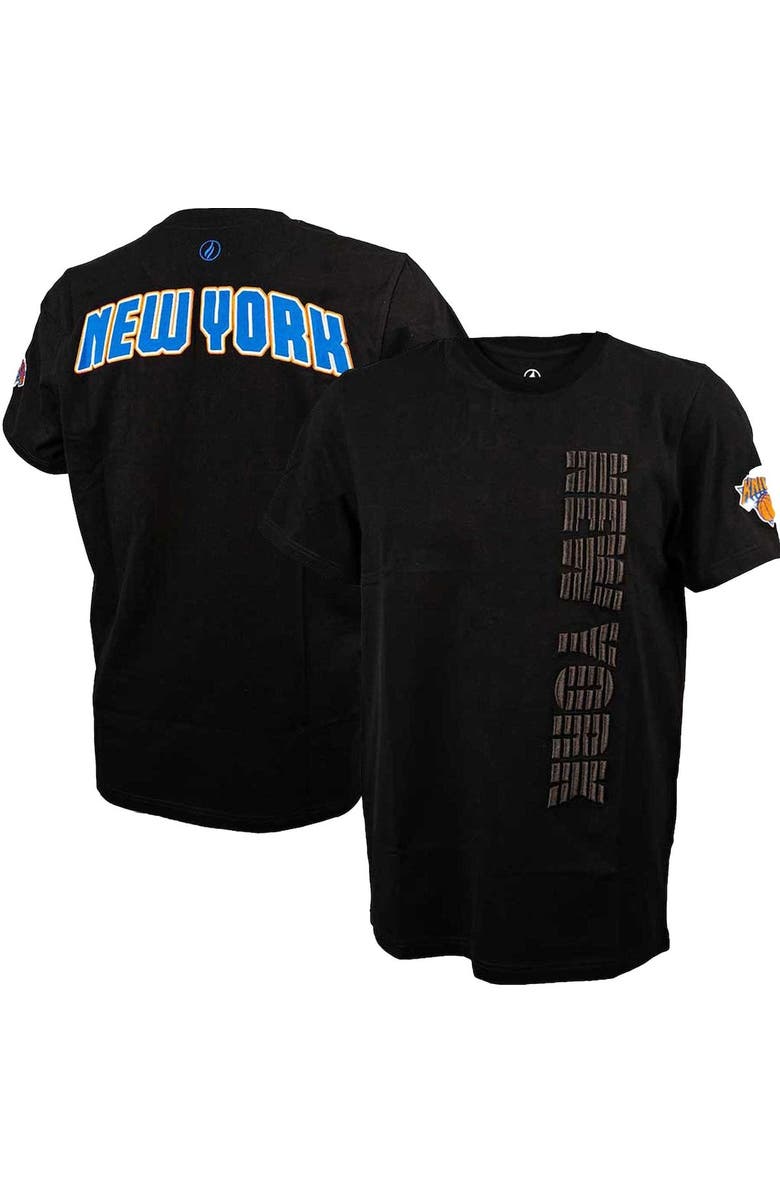 FISLL Men's FISLL  Black New York Knicks 3D Puff Print Sliced Logo T-Shirt, Main, color, Black