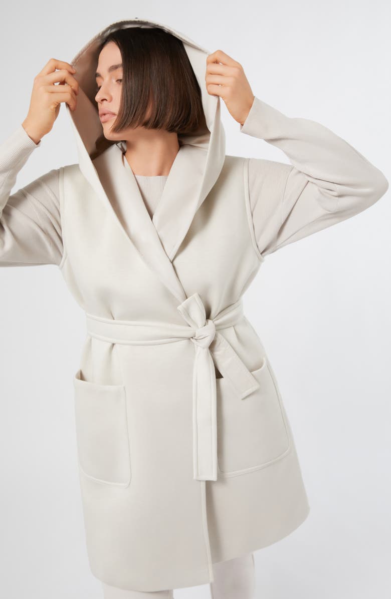 Marina Rinaldi Abbono Hooded Scuba Vest, Alternate, color, Ice