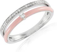 Frankie & Zoe Pink Enamel & Diamond Ring