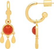 Estella Bartlett Semiprecious Stone Drop Hoop Earring